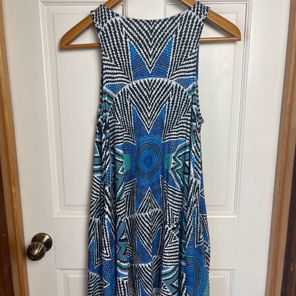 Mara Hoffman Printed Blue Geometric Swing Dress XS - Picture 3 of 3